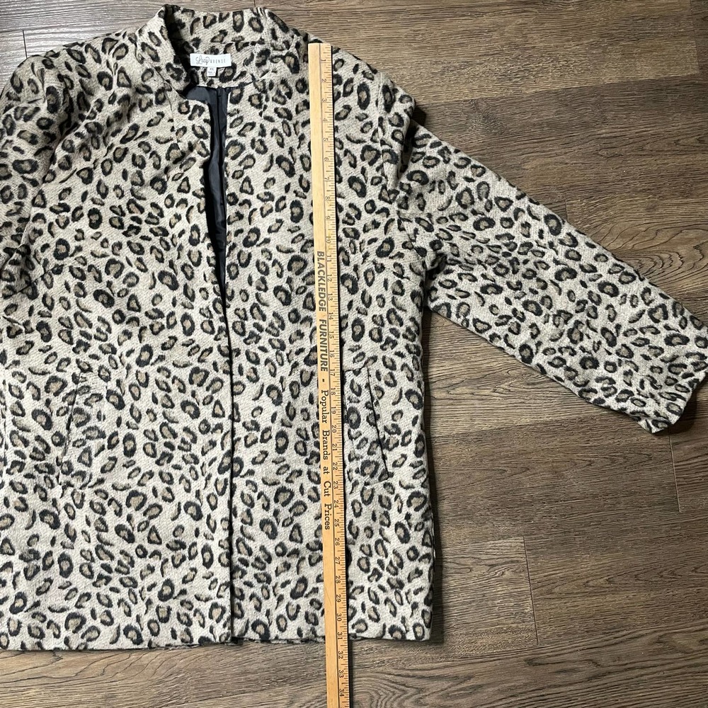 Lucy Avenue Leopard Animal print open front Coat XXL EUC - Picture 7 of 11